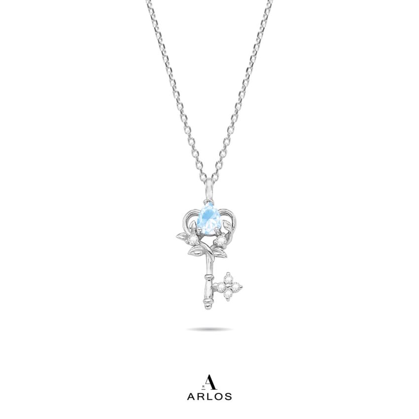 La Joie 海藍寶心之鑰匙頸鏈