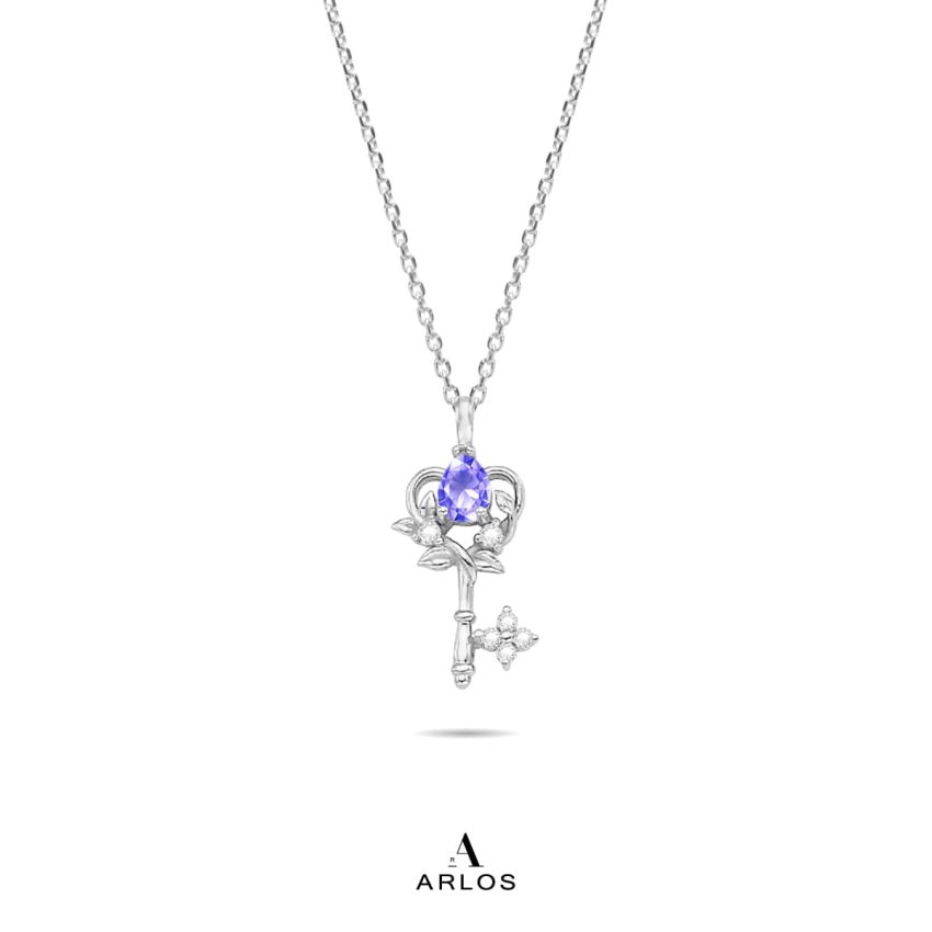 La Joie 坦桑石心之鑰匙頸鏈