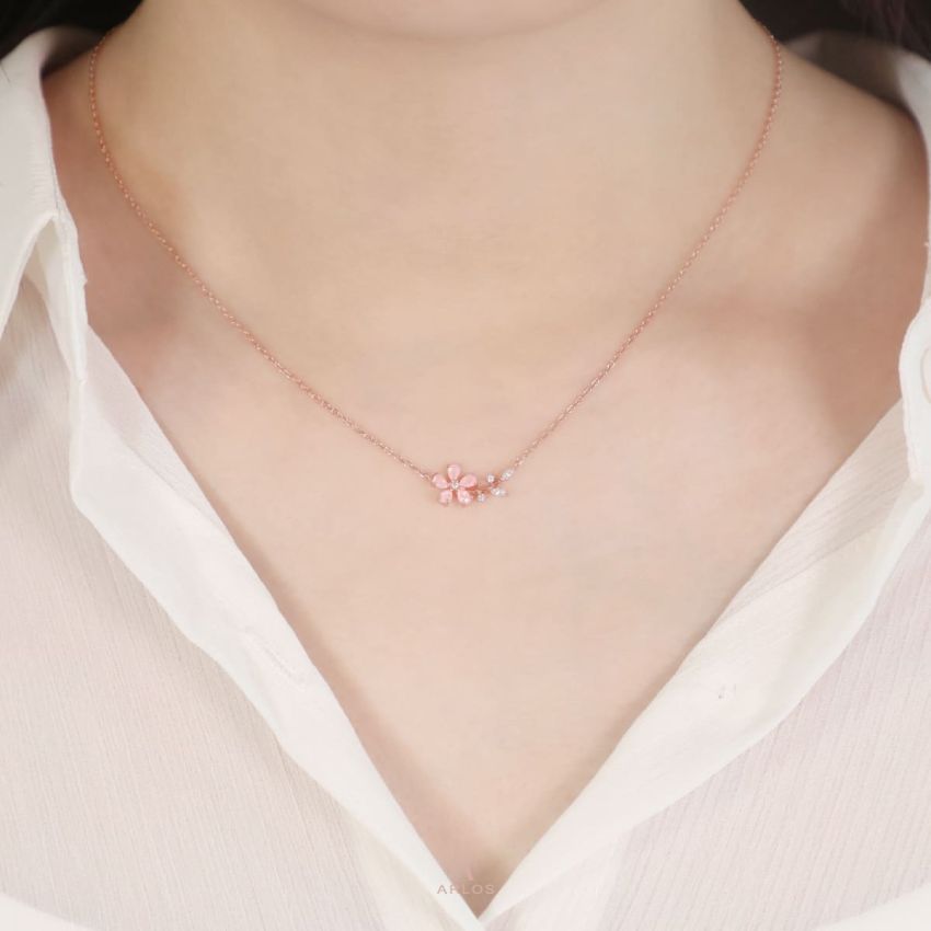 L'amour 粉紅櫻花頸鏈