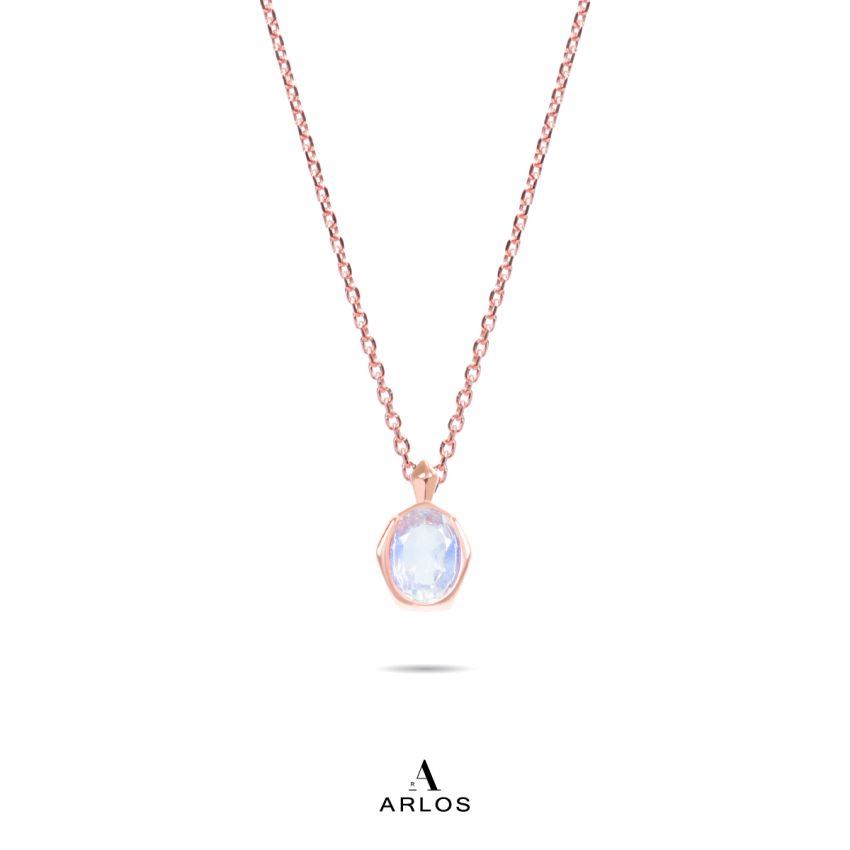 La Joie 藍月亮石閃耀頸鏈 (玫瑰金)