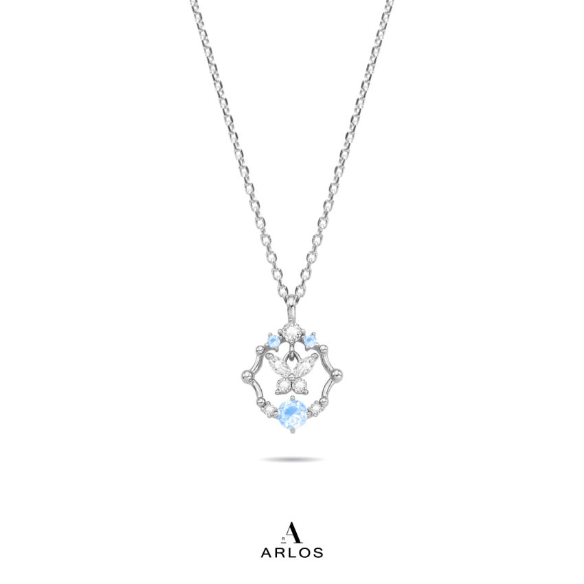 L'amour 氣質皇室蝴蝶頸鏈 (白金色)