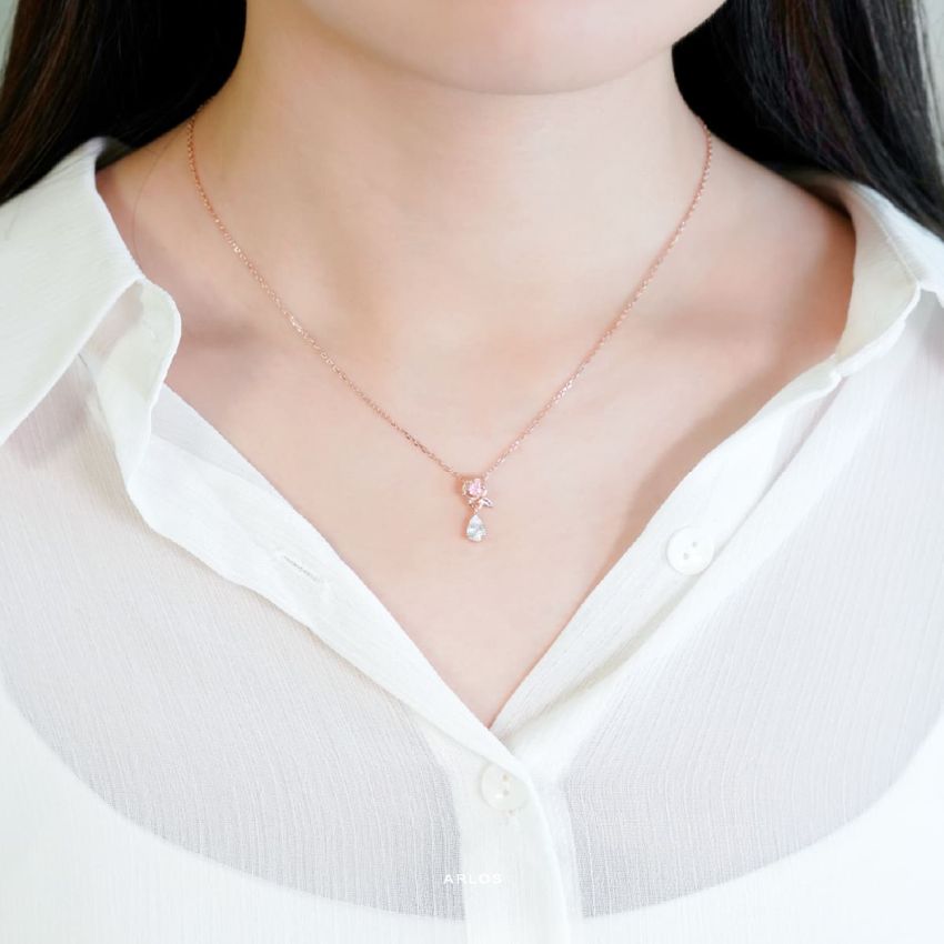 L'amour 永恆玫瑰綻放頸鏈 (玫瑰金)