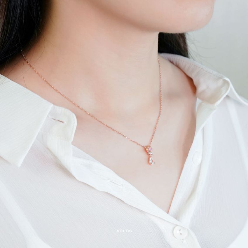 L'amour 永恆玫瑰綻放頸鏈 (玫瑰金)