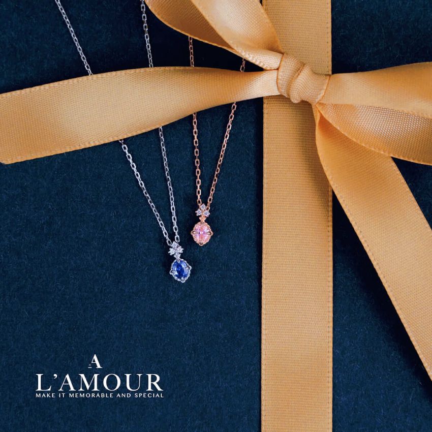 L'amour 法式浪漫頸鏈 (玫瑰金)