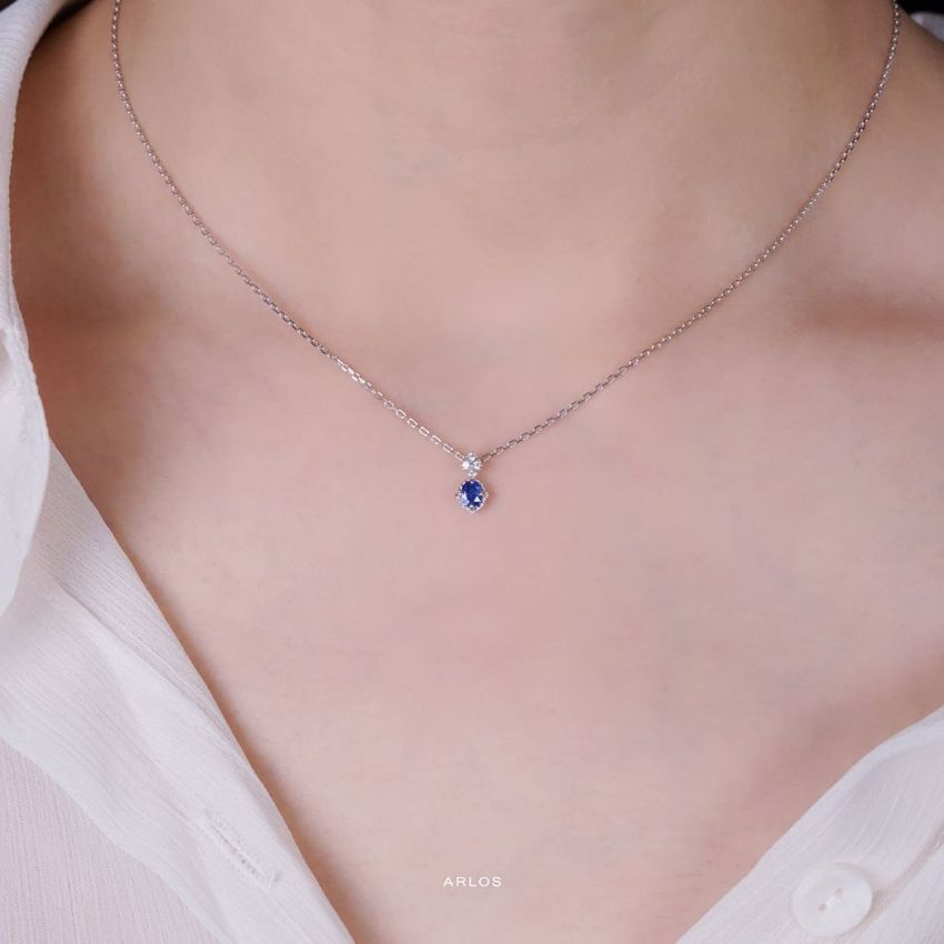 L'amour 法式浪漫頸鏈 (白金色)