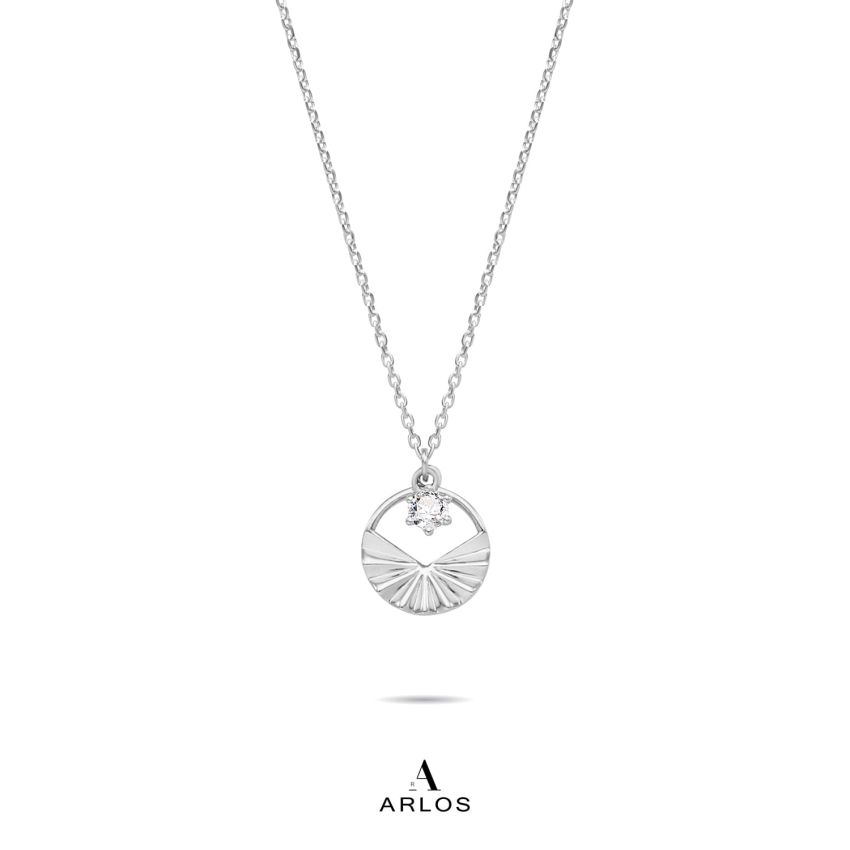 L'amour 個性閃爍光環項鏈 (白金色)