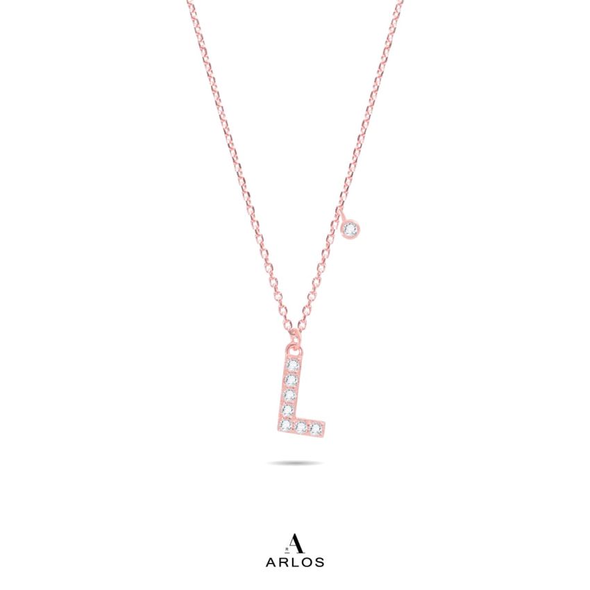 Trésor 字母 [ L ] 頸鏈 (玫瑰金)
