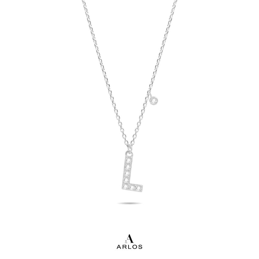 Trésor 字母 [ L ] 頸鏈 (白金色)