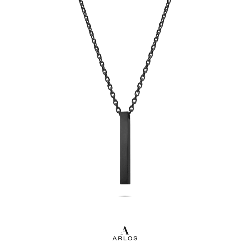 Noe 個性柱形頸鏈 (黑色)