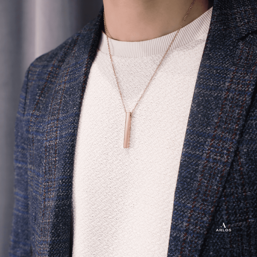 Noe 個性柱形頸鏈 (玫瑰金)