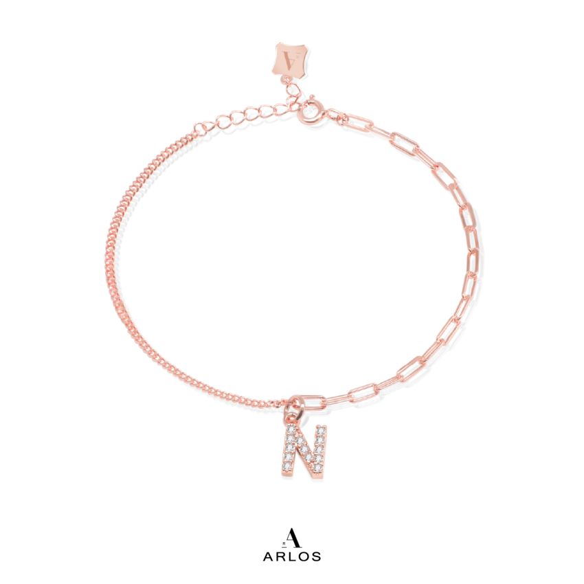 Trésor 字母 [ N ] 手鏈 (玫瑰金)