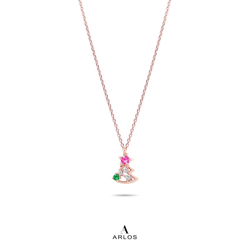 L'amour 聖誕樹頸鏈 (玫瑰金)