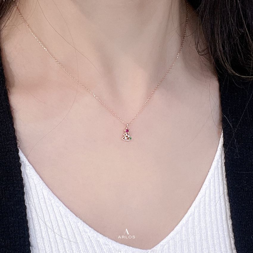 L'amour 聖誕樹頸鏈 (玫瑰金)