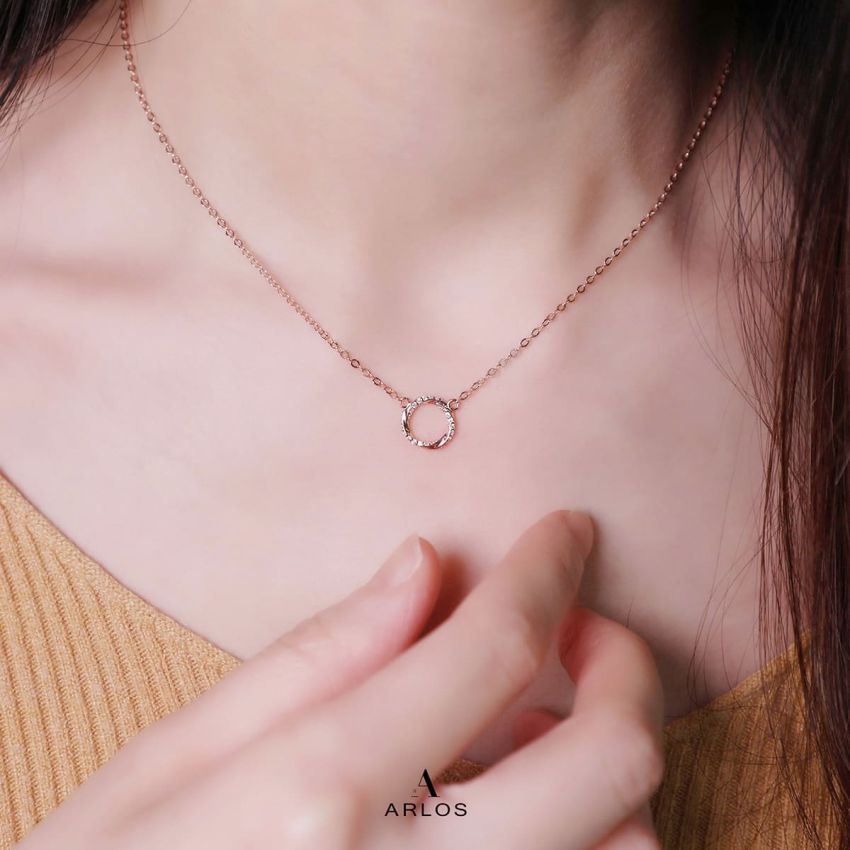 L'amour 清新小圓頸鏈 (玫瑰金)