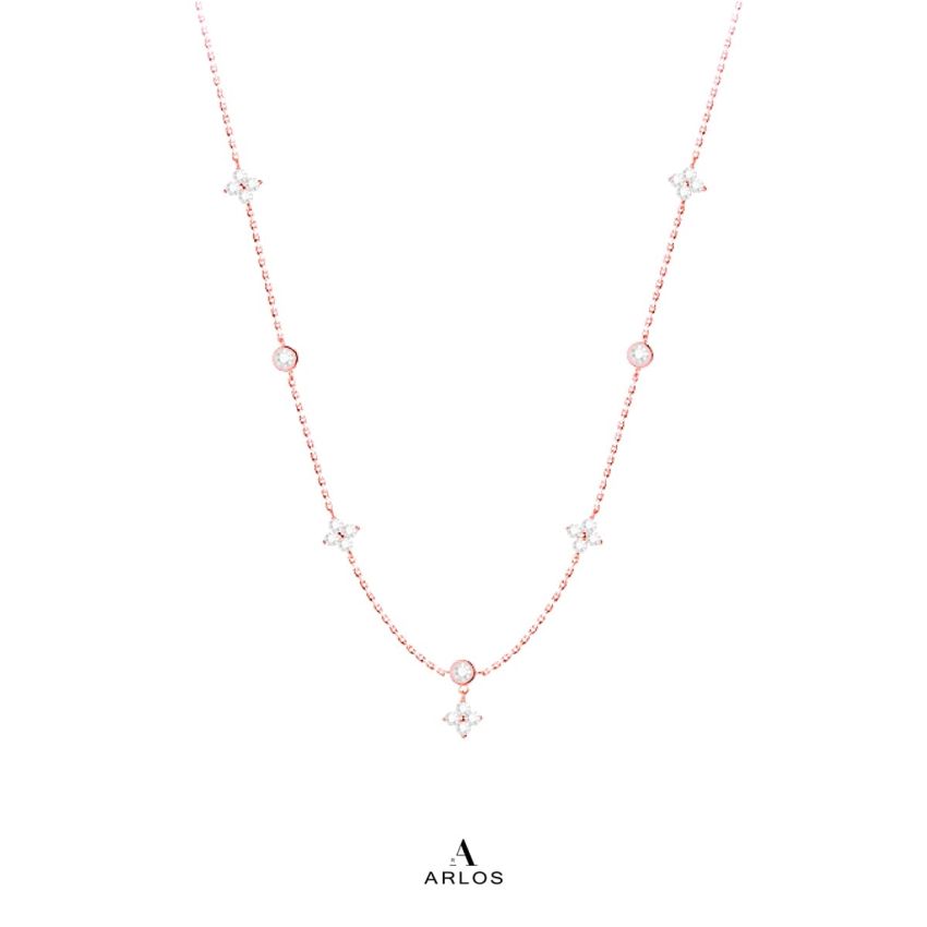 L'amour 閃爍四葉草頸鏈 (玫瑰金)