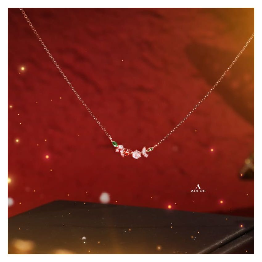 L'amour 浪漫聖誕花頸鏈 (玫瑰金)