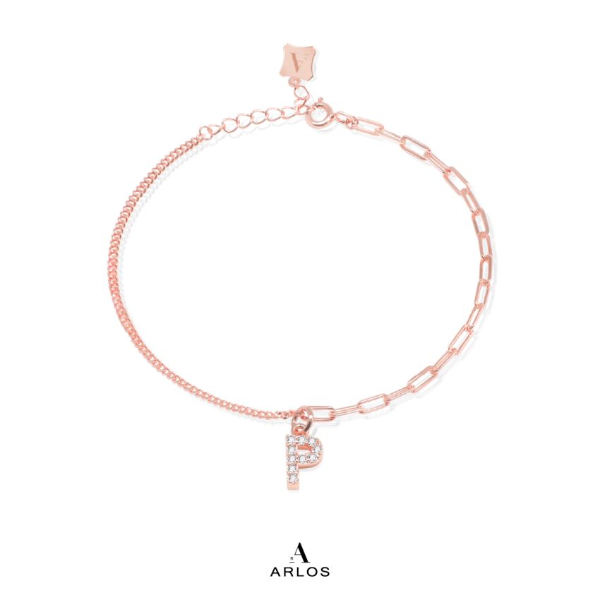 Trésor 字母 [ P ] 手鏈 (玫瑰金)