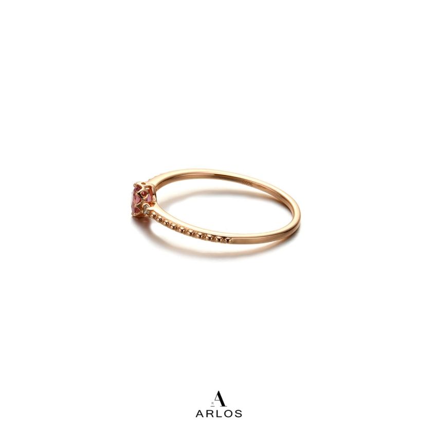 粉紅碧璽寶石9K玫瑰金戒指