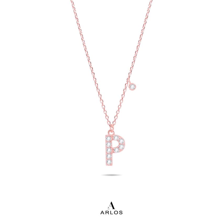 Trésor 字母 [ P ] 頸鏈 (玫瑰金)