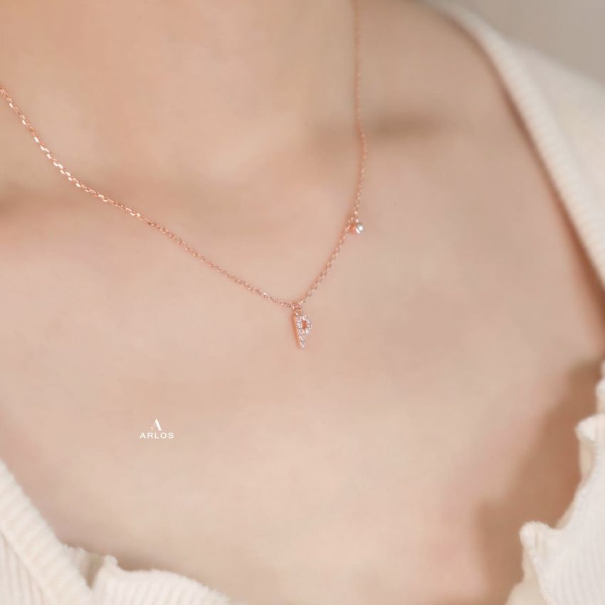 Trésor 字母 [ P ] 頸鏈 (玫瑰金)