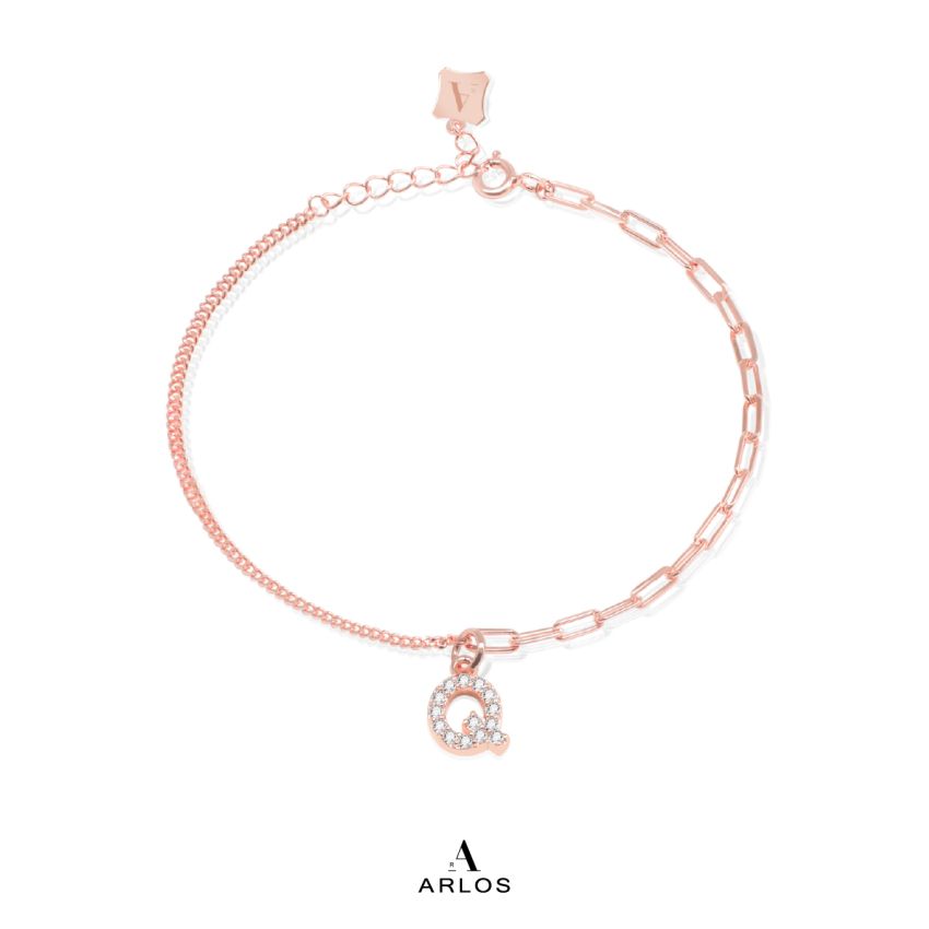 Trésor 字母 [ Q ] 手鏈 (玫瑰金)