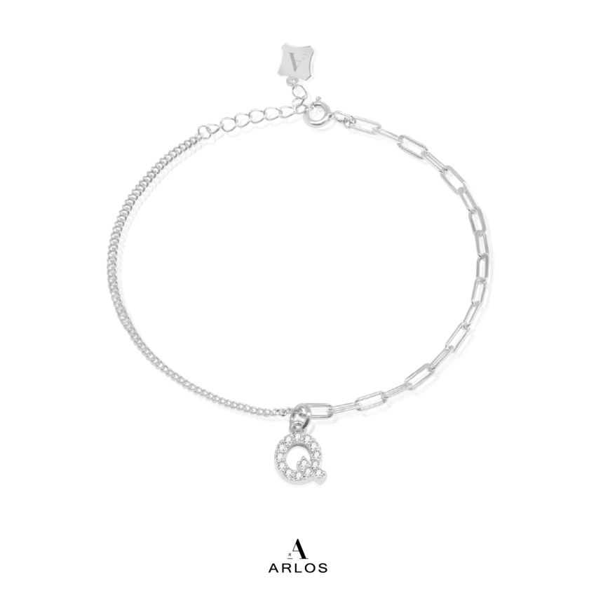 Trésor 字母 [ Q ] 手鏈 (白金色)