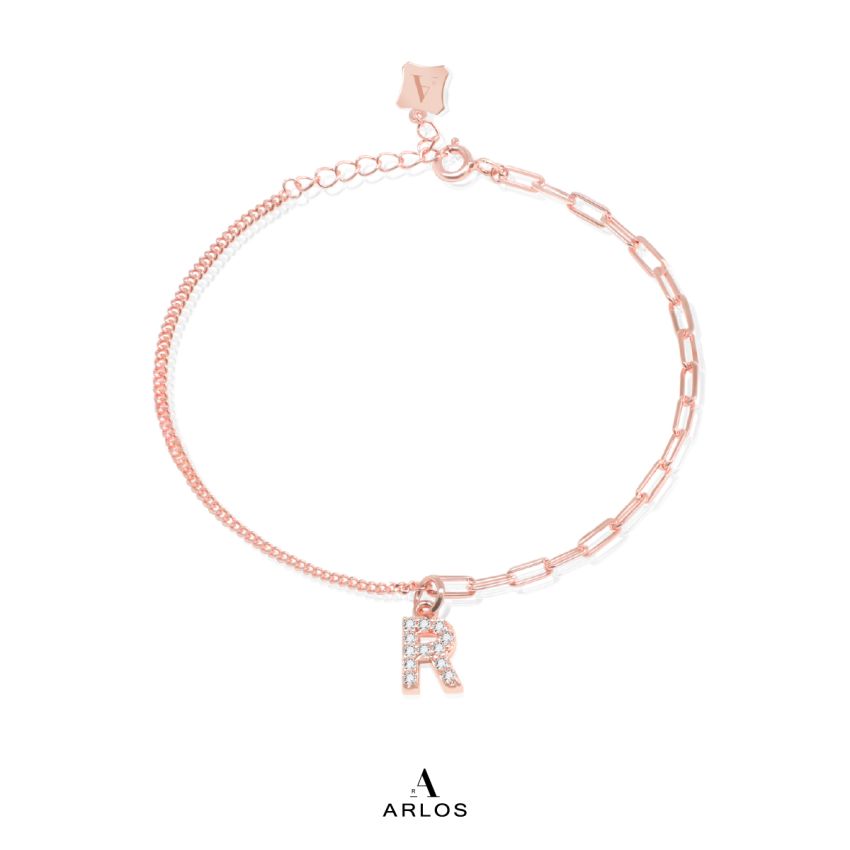 Trésor 字母 [ R ] 手鏈 (玫瑰金)