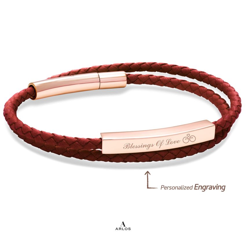 Le Tien 雙層皮革手環 (幸運紅)