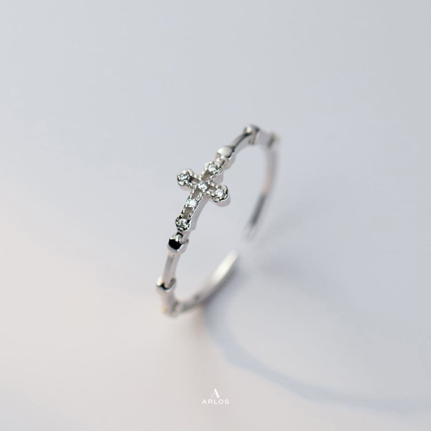 個性十字架開口戒指