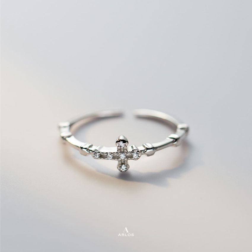 個性十字架開口戒指