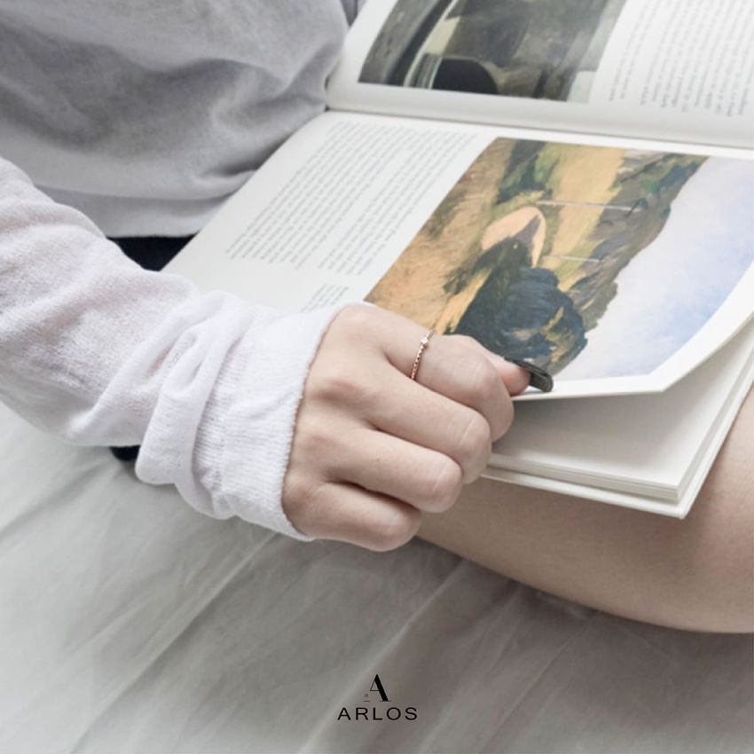 閃爍個性開口戒指 (玫瑰金)