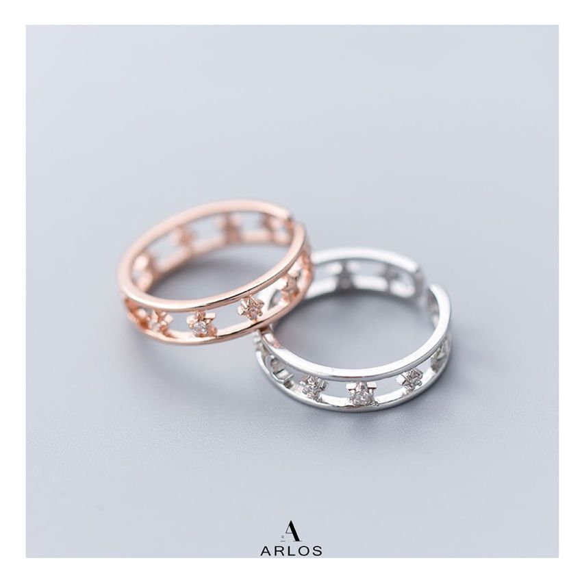 閃爍繁星開口戒指 (玫瑰金)