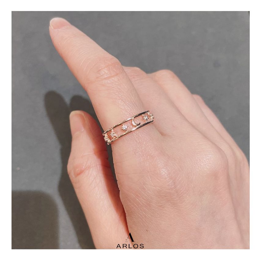 閃爍繁星開口戒指 (玫瑰金)