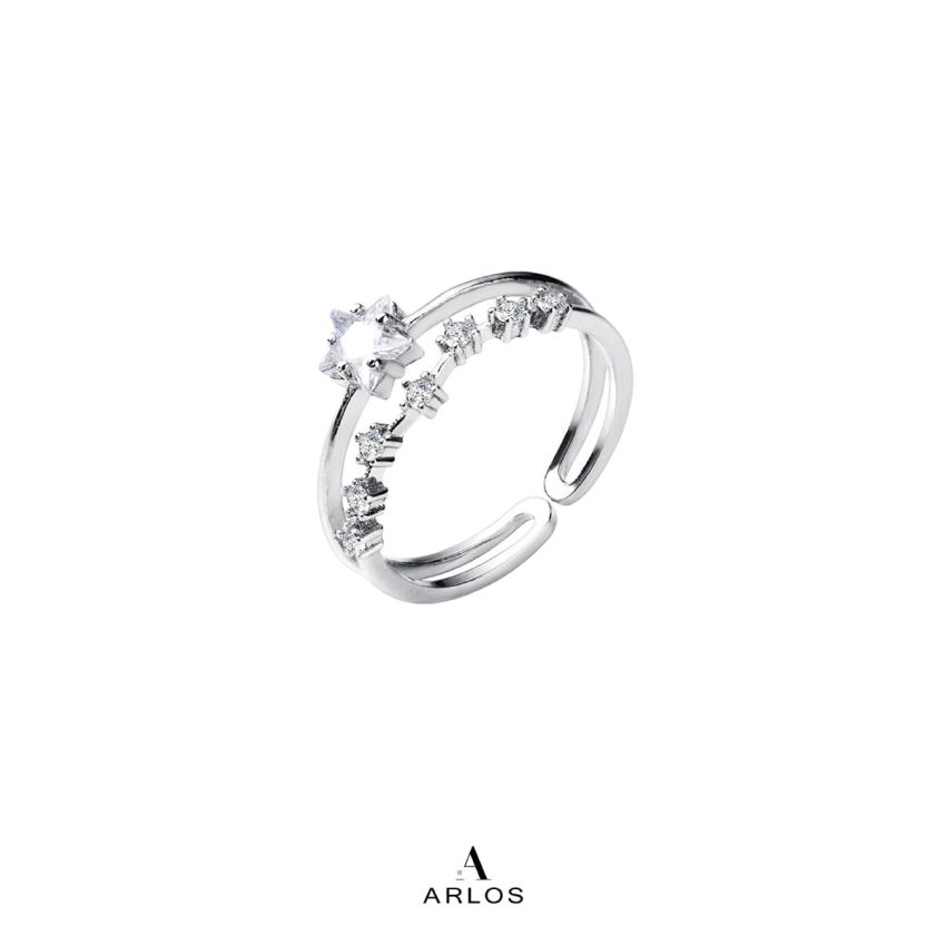 雙層星辰開口戒指