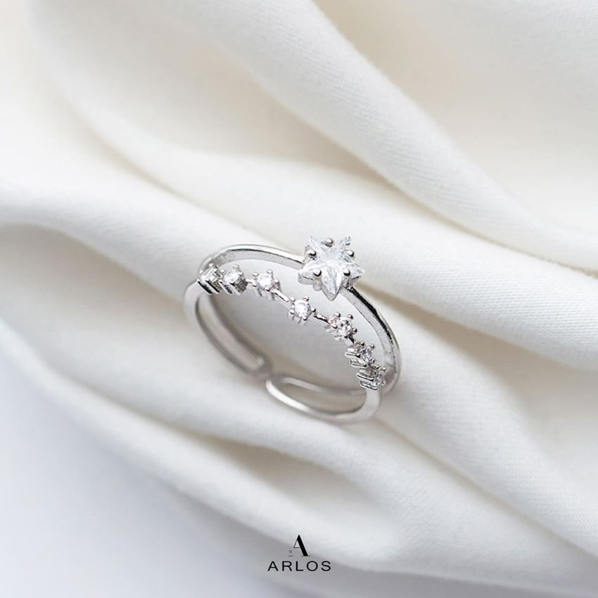 雙層星辰開口戒指