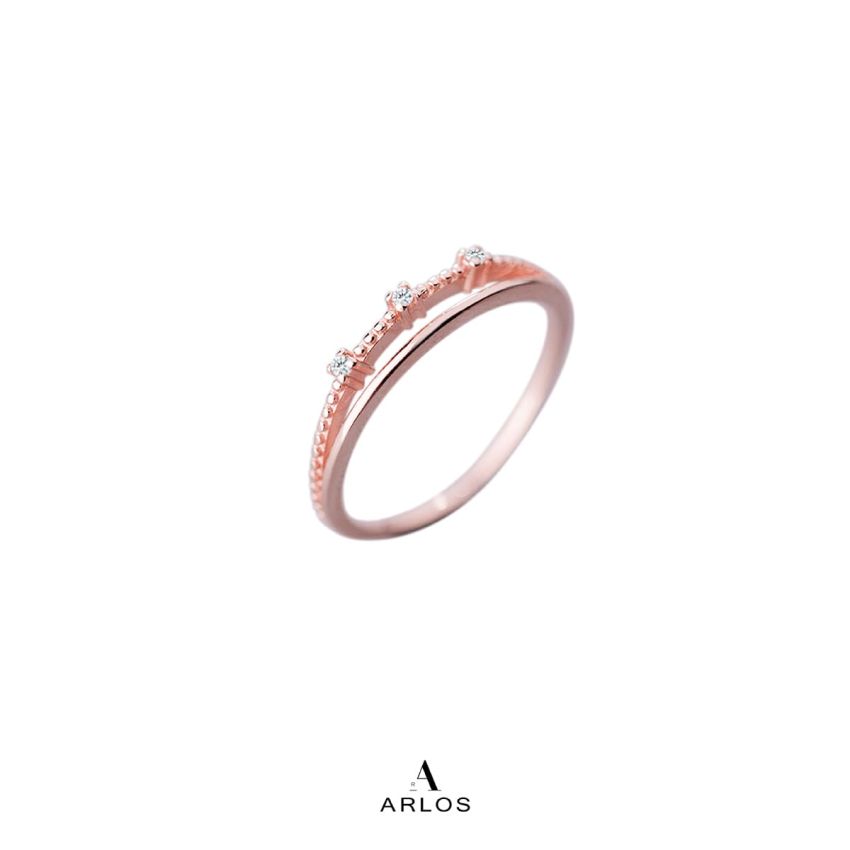 雙層經典開口戒指 (玫瑰金)
