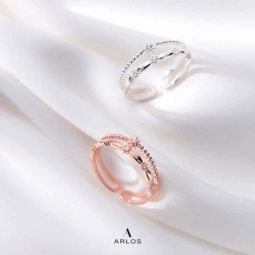 皇室雙層開口戒指 (玫瑰金)