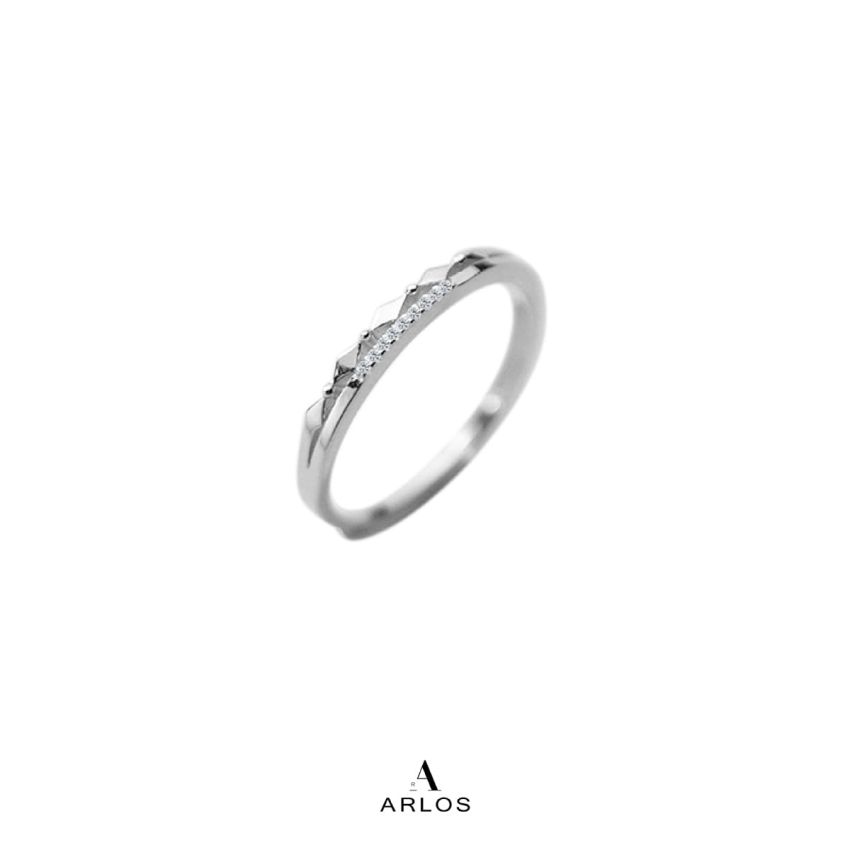 時尚閃爍開口戒指 (白金色)