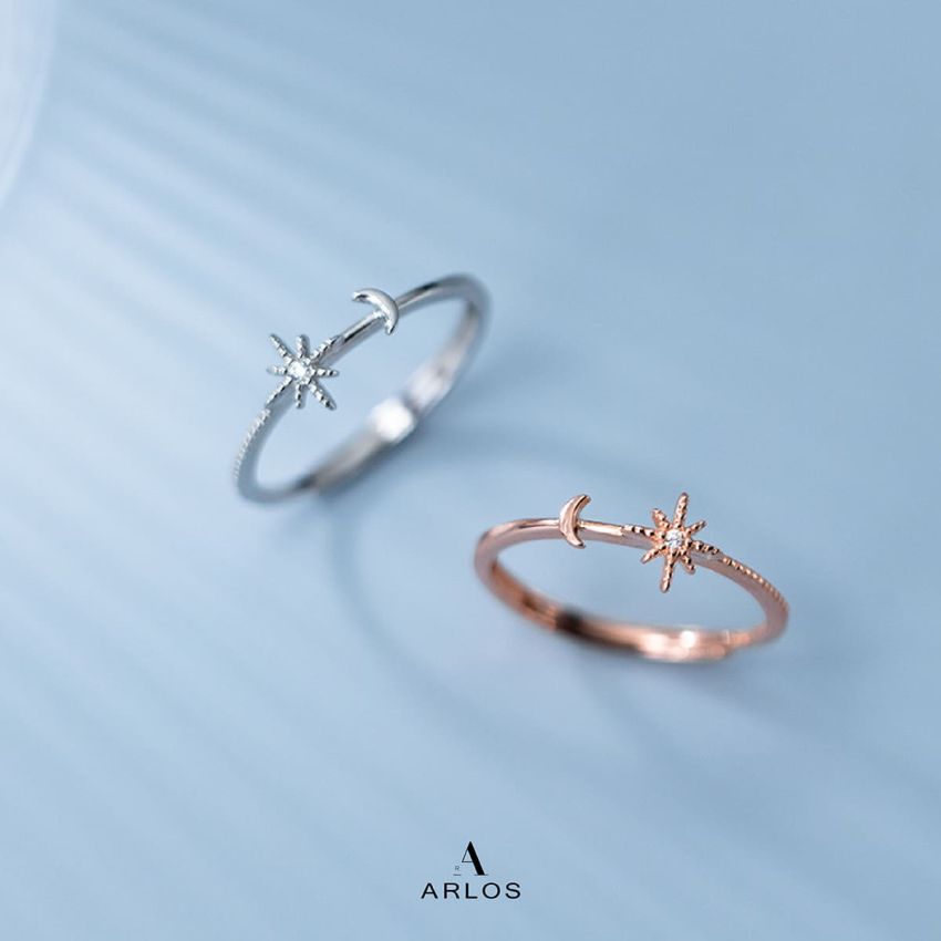 星月開口戒指 (玫瑰金)