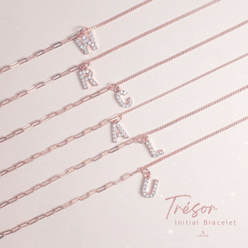 Trésor 字母 [ R ] 手鏈 (玫瑰金)