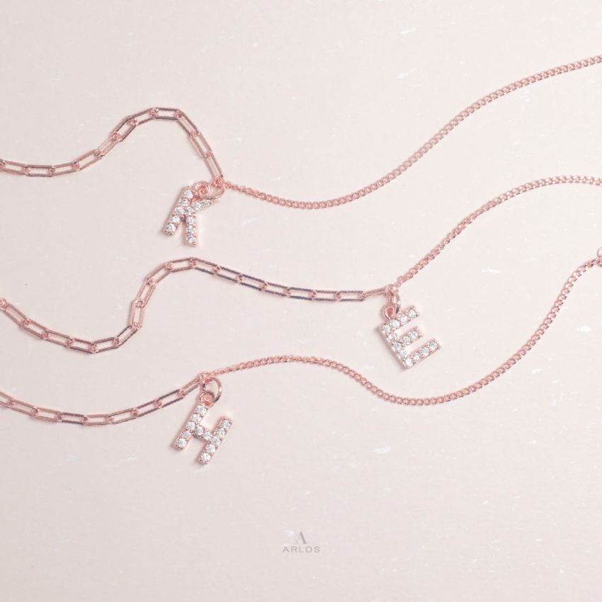 Trésor 字母 [ K ] 手鏈 (玫瑰金)