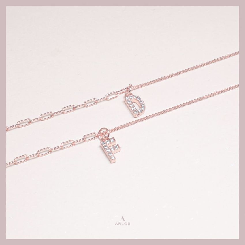 Trésor 字母 [ F ] 手鏈 (玫瑰金)