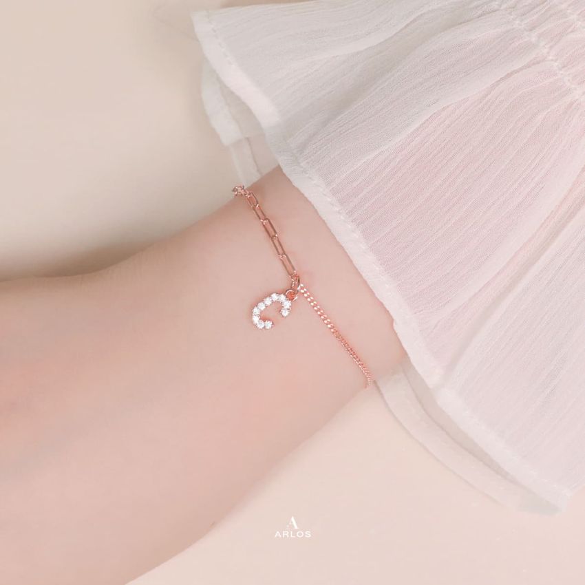 Trésor 字母 [ C ] 手鏈 (玫瑰金)