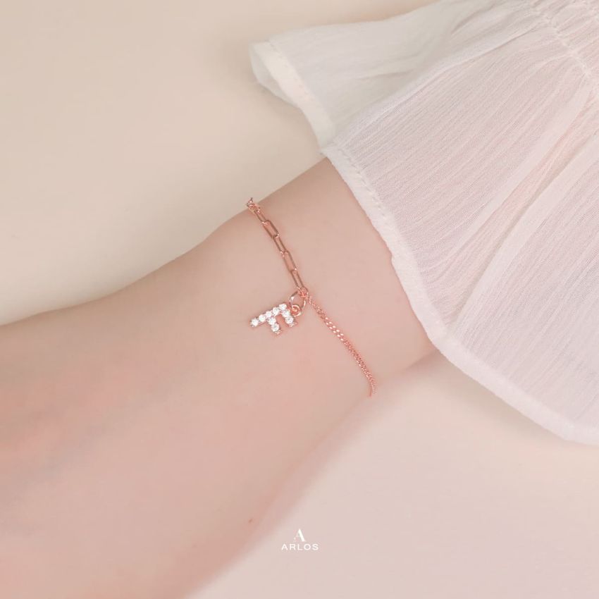 Trésor 字母 [ F ] 手鏈 (玫瑰金)