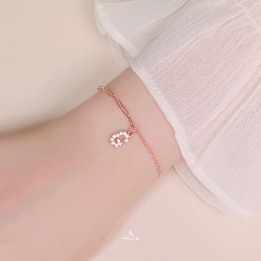 Trésor 字母 [ G ] 手鏈 (玫瑰金)