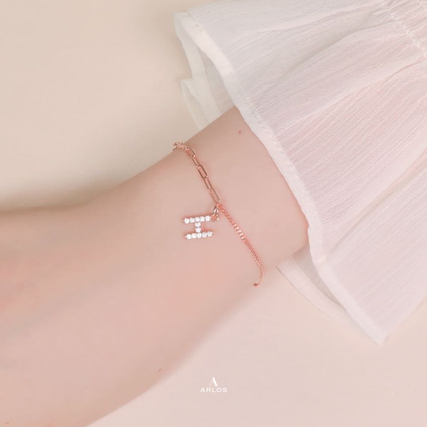 Trésor 字母 [ H ] 手鏈 (玫瑰金)