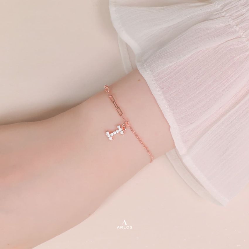 Trésor 字母 [ I ] 手鏈 (玫瑰金)