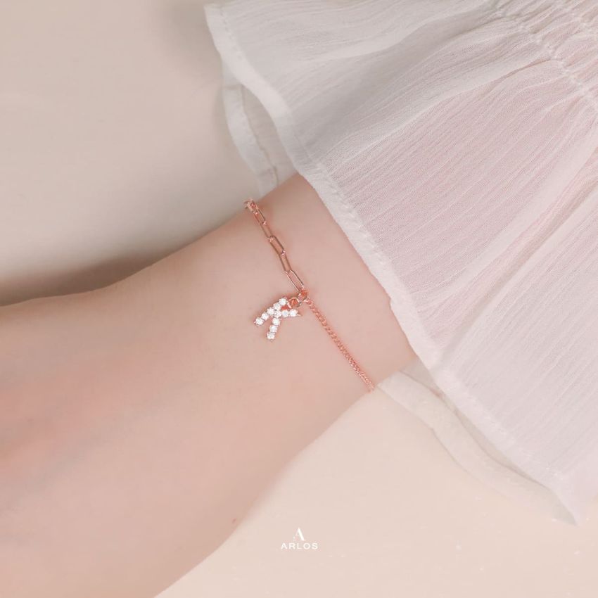 Trésor 字母 [ K ] 手鏈 (玫瑰金)