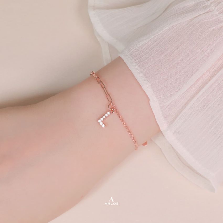 Trésor 字母 [ L ] 手鏈 (玫瑰金)