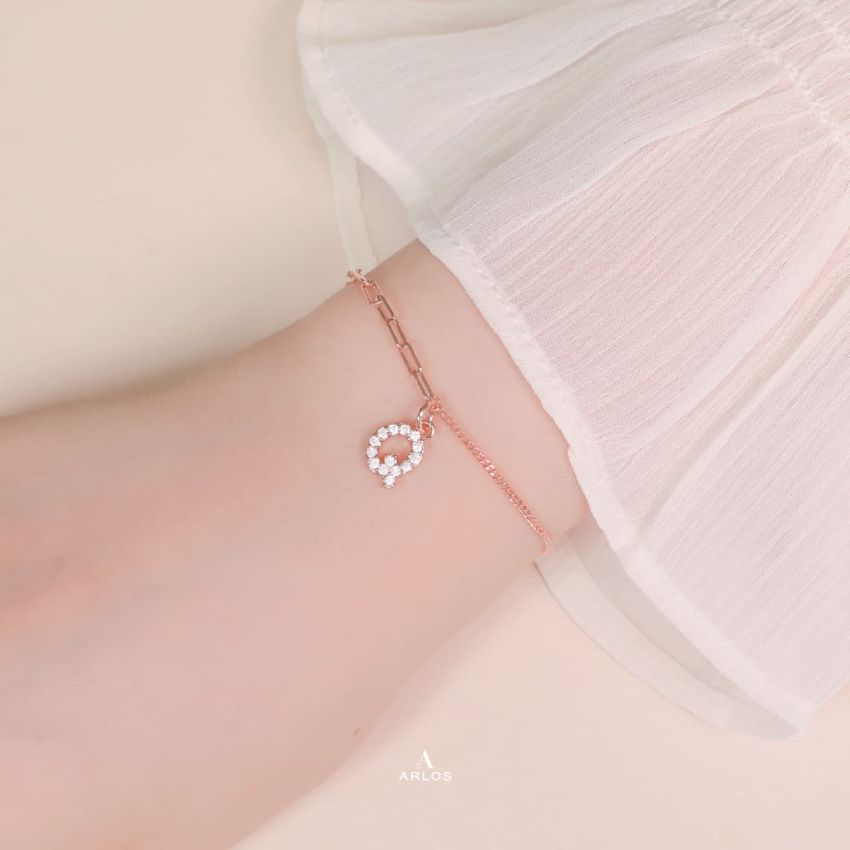 Trésor 字母 [ Q ] 手鏈 (玫瑰金)